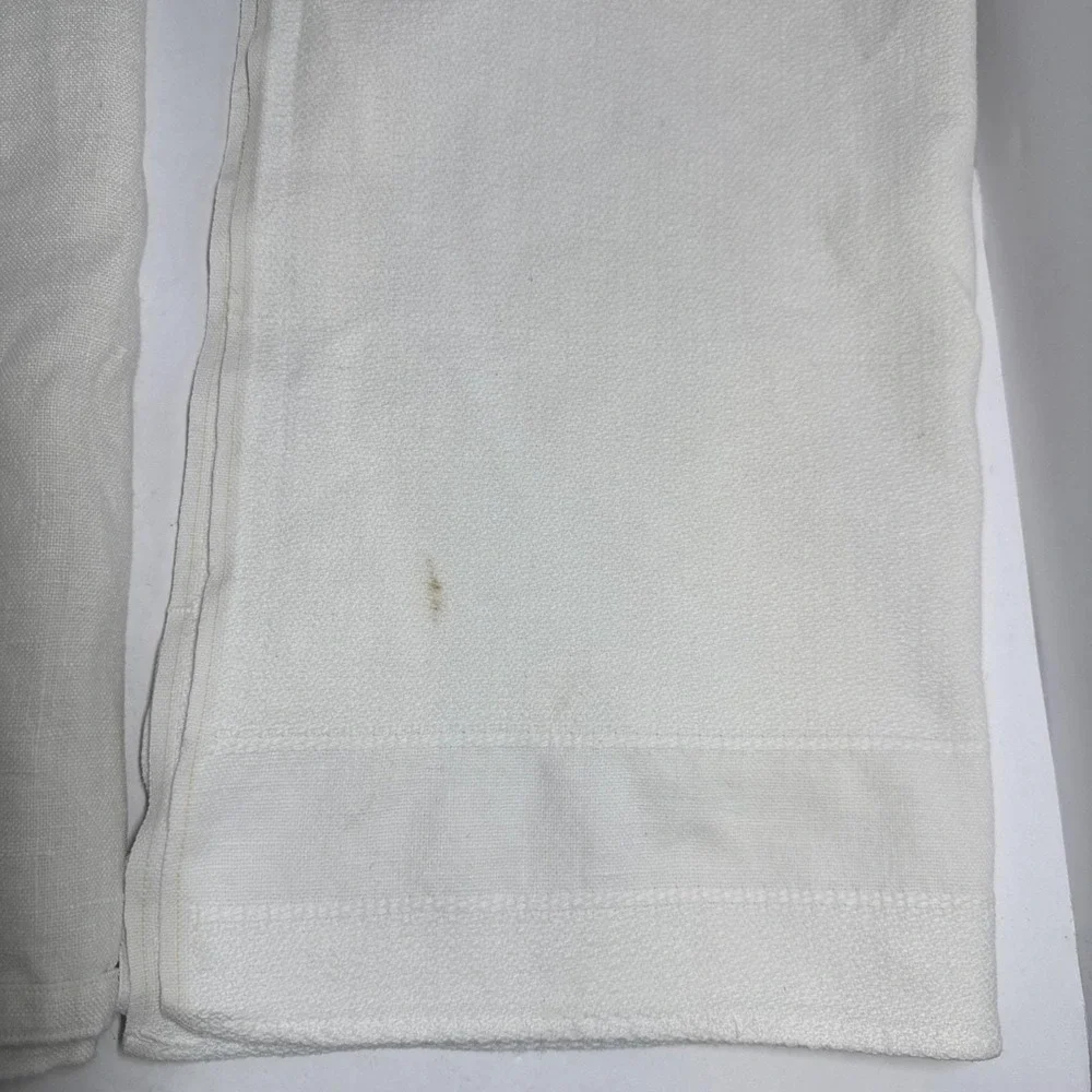 VTG‎ Linen Tea Towels Lot 3 Linen Flour Sack Striped Solid Edge Brocade Kitchen